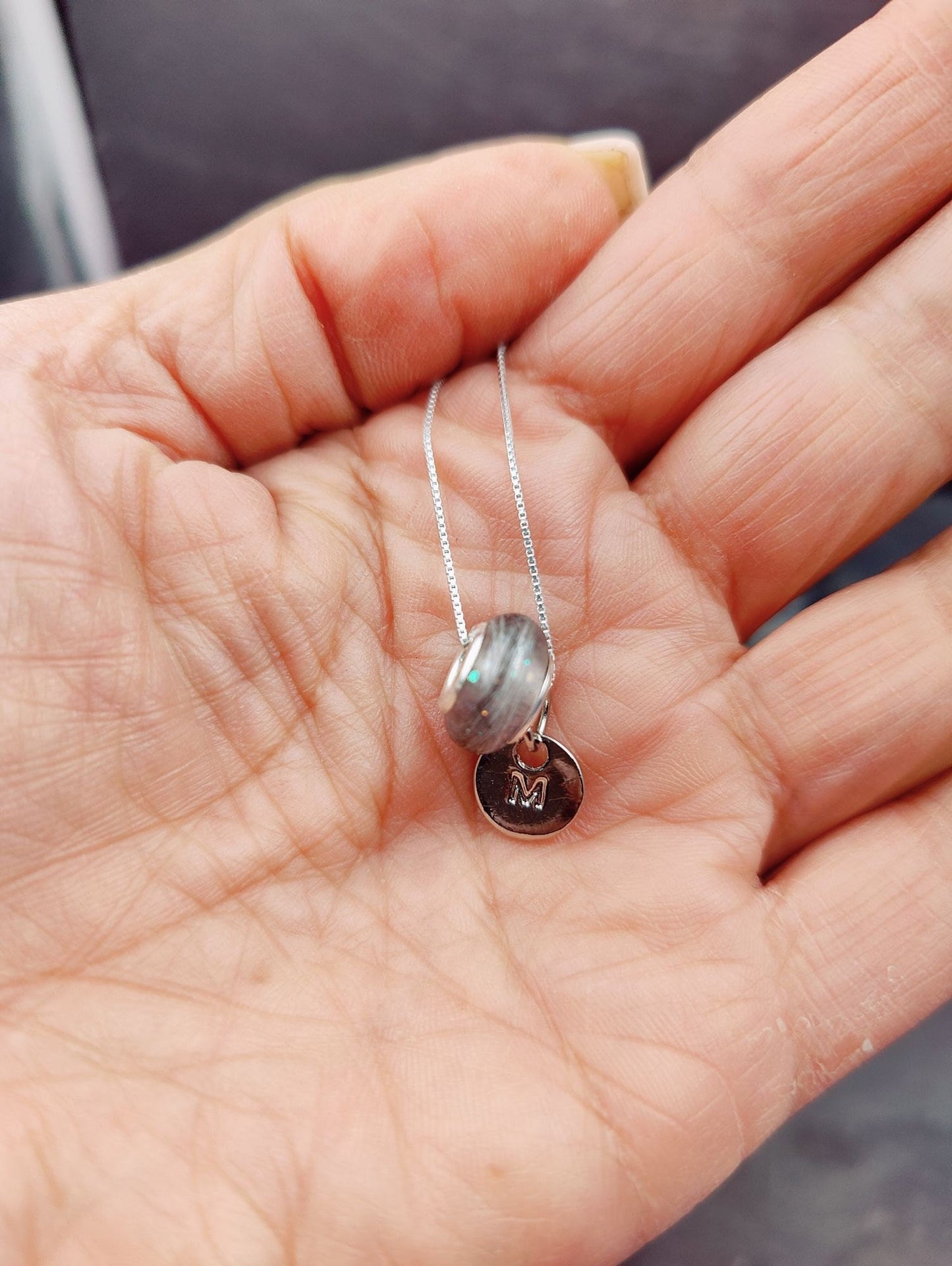Anhänger Fleur 12mm Perle mit Kette Sterling Silber