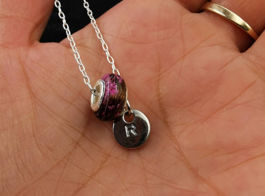 Anhänger Fleur 12mm Perle mit Kette Sterling Silber