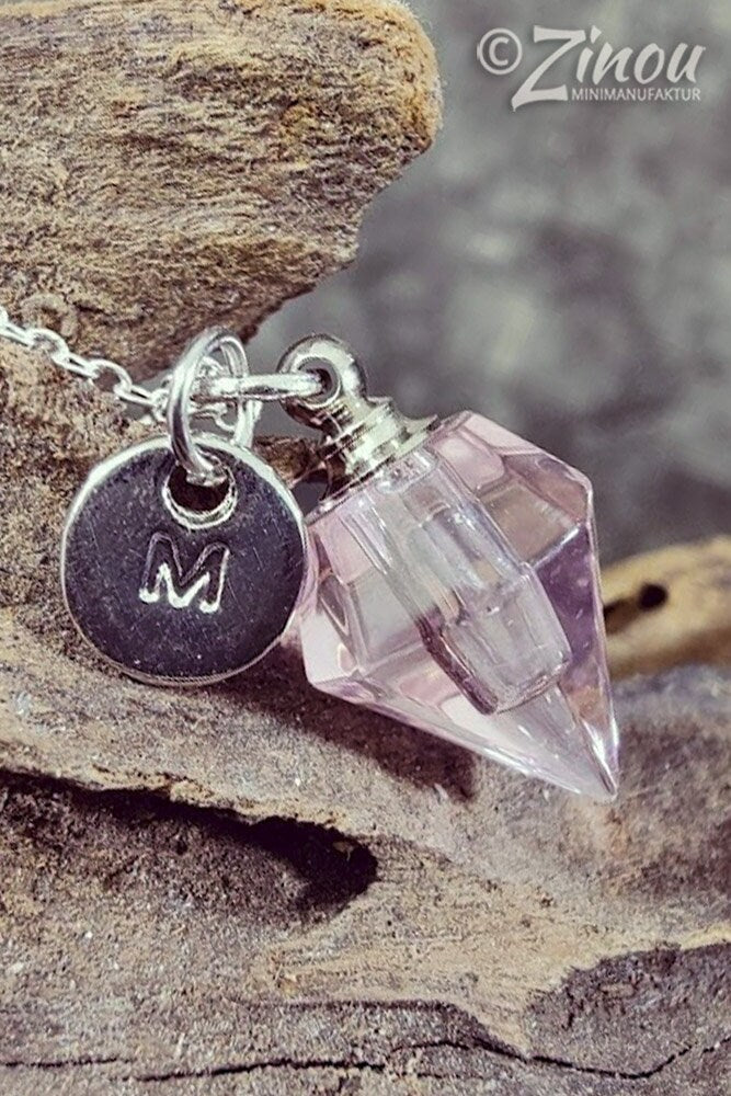 Mini urn, crystal, pendant to fill yourself, DIY, ashes, rice, keepsake, pet hair jewelry
