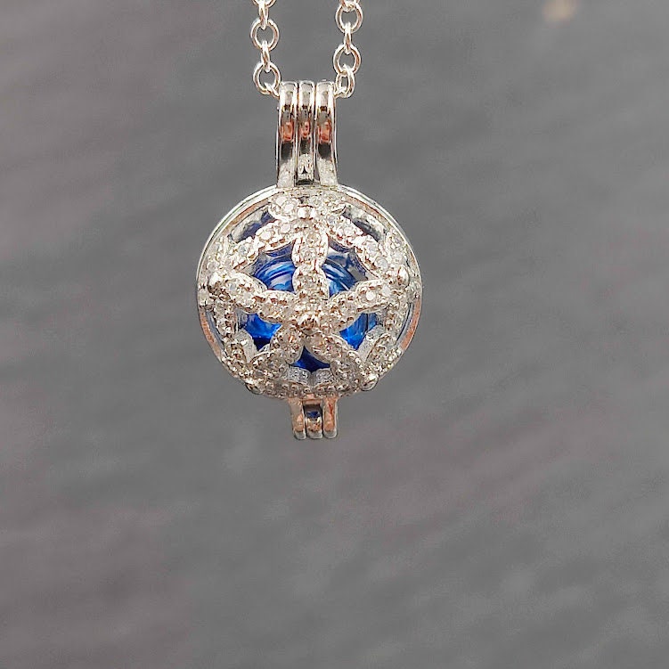 Angel caller ball with glass bead to fill yourself, urn jewelry