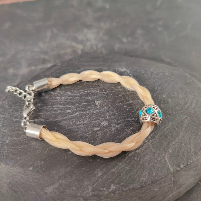 Pferdehaararmband mit Perle