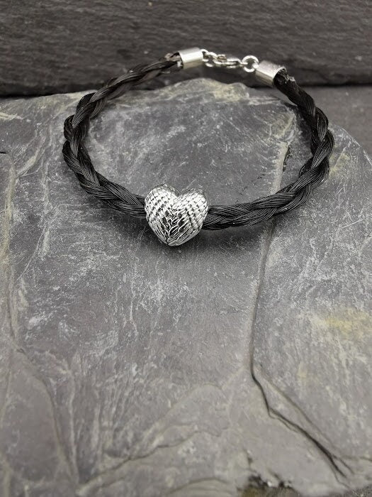 Pferdehaararmband mit Flügelperle