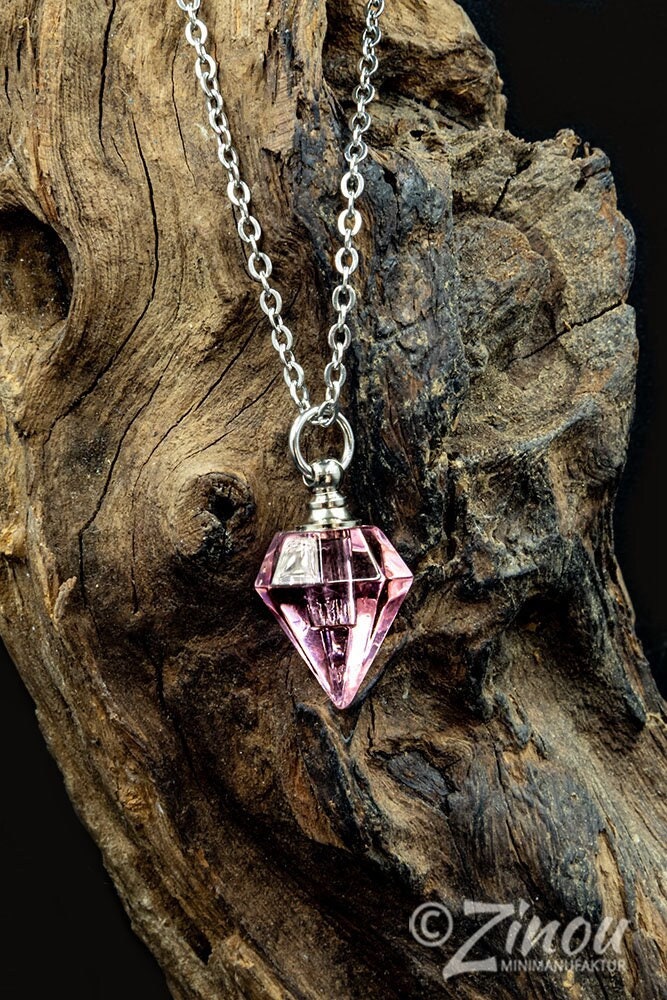 Mini urn, crystal, pendant to fill yourself, DIY, ashes, rice, keepsake, pet hair jewelry