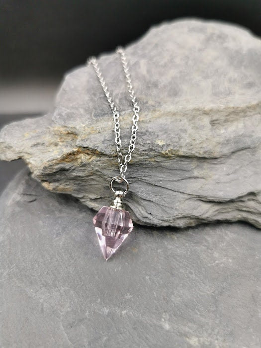 Mini urn, crystal, pendant to fill yourself, DIY, ashes, rice, keepsake, pet hair jewelry