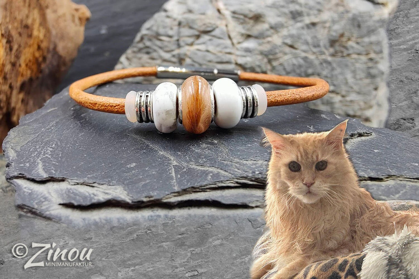 Glücksbringer Armband Lucky Halbedestein
