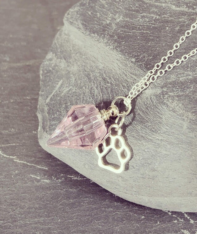 Mini urn, crystal, pendant to fill yourself, DIY, ashes, rice, keepsake, pet hair jewelry