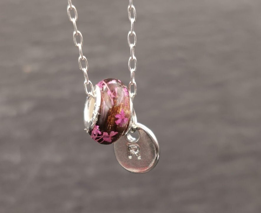 Anhänger Fleur 12mm Perle mit Kette Sterling Silber