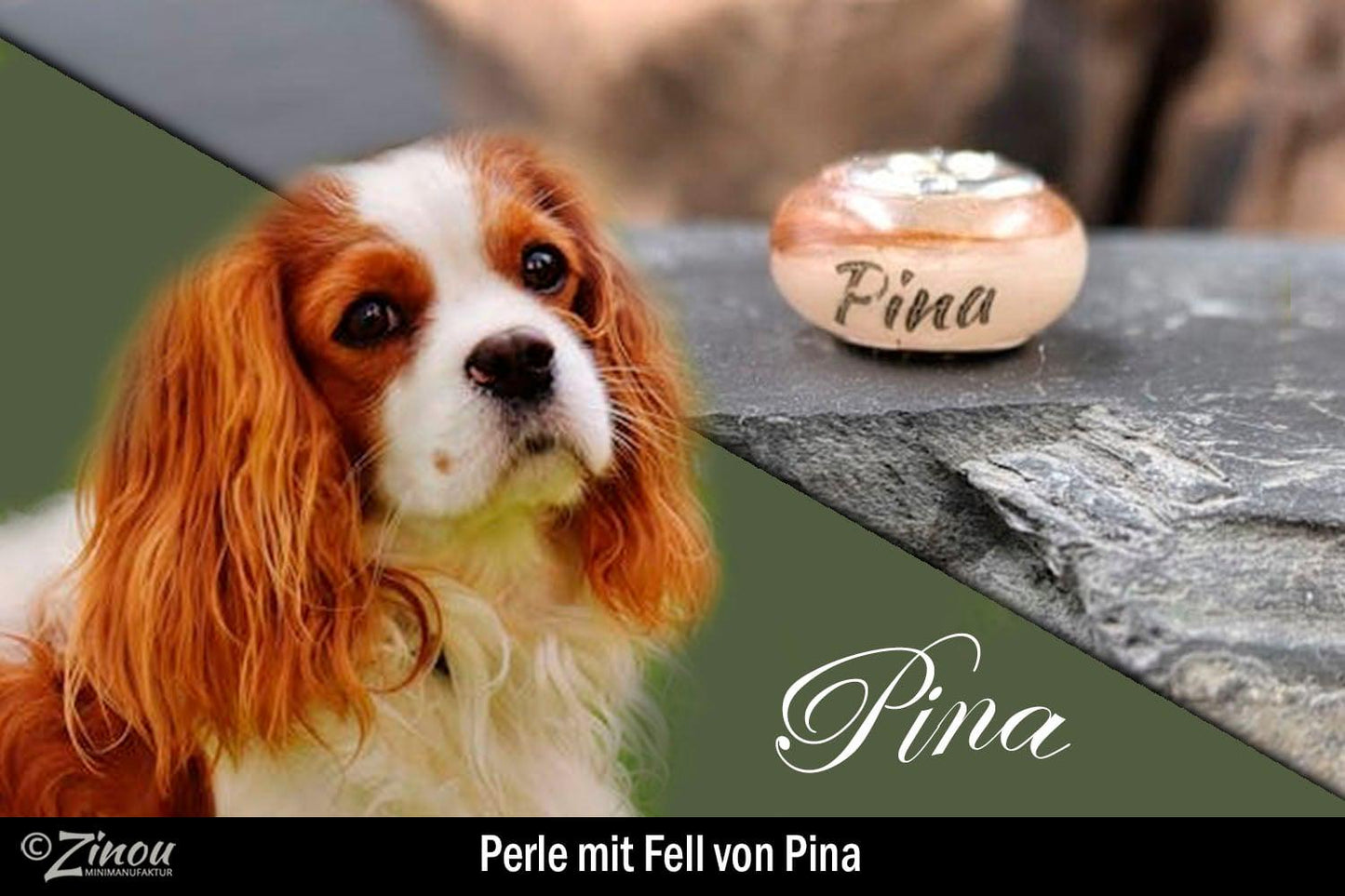 Fellperle mit Name mittelgroß