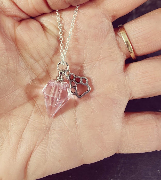 Mini urn, crystal, pendant to fill yourself, DIY, ashes, rice, keepsake, pet hair jewelry