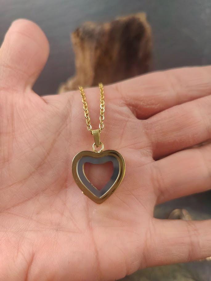 Heart, amulet, locket, ashes, fur, glass pendant, animal hair jewelry, DIY to fill yourself