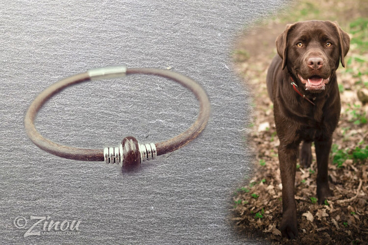 Glattleder-Armband Minifellperlen