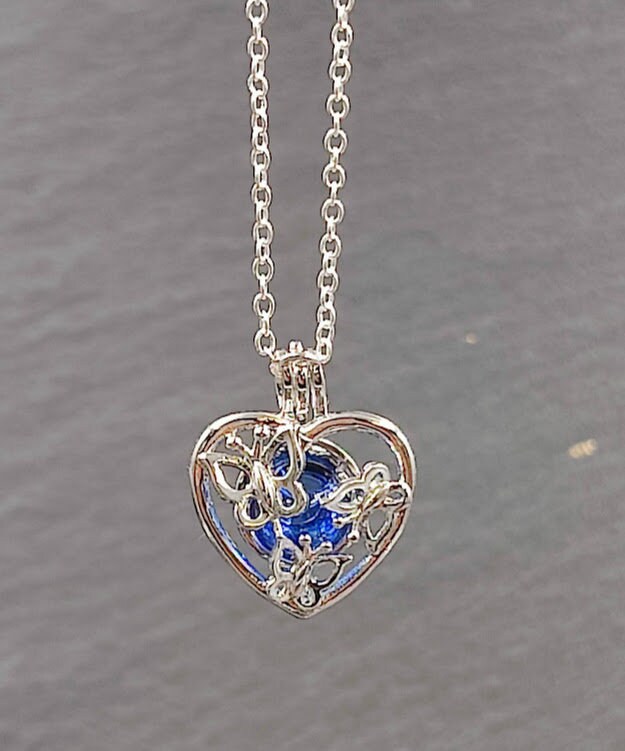 Angel Caller Sterling Silver Butterfly with Glass Bead for Self-Filling, Urn Jewelry