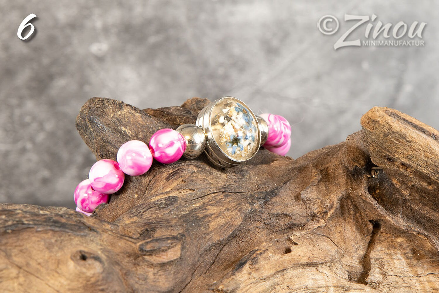 Perlenarmband mit Drucknopf Tierhaarschmuck, Hund, Katze, Haustier, Erinnerung, Andenken, Memorial, Chunk, Noosa, Druckknopf