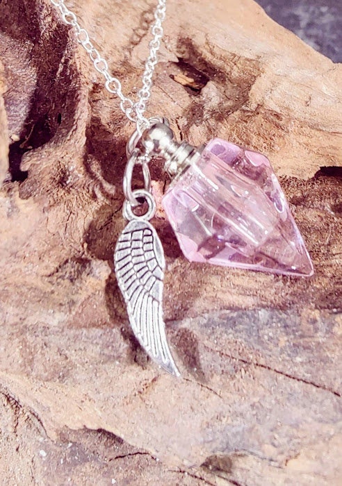 Mini urn, crystal, pendant to fill yourself, DIY, ashes, rice, keepsake, pet hair jewelry