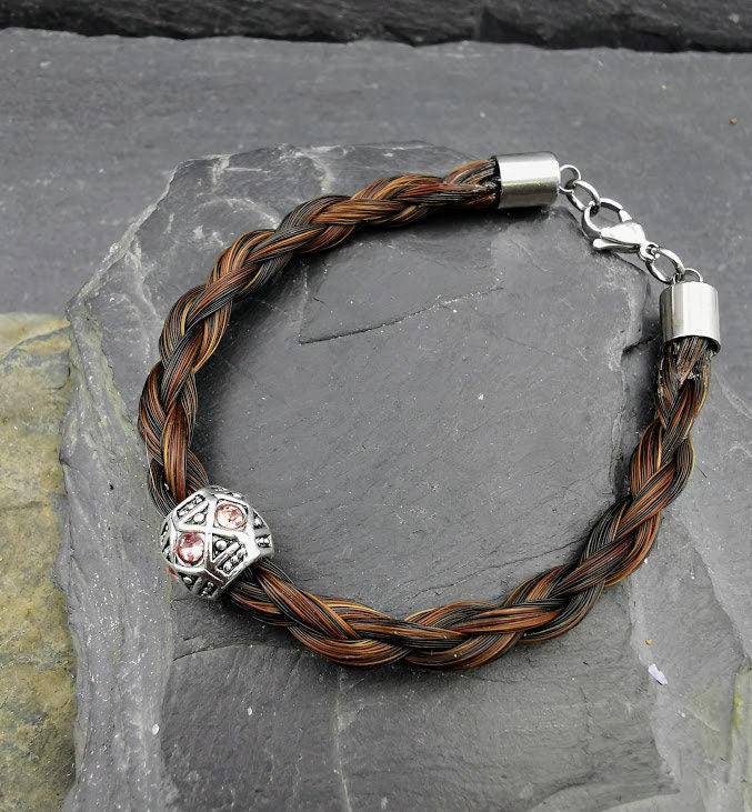 Pferdehaararmband mit Perle