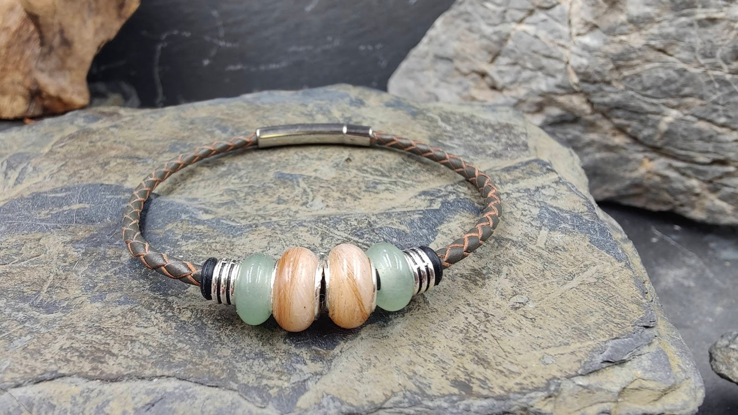Glücksbringer Armband Lucky Halbedestein