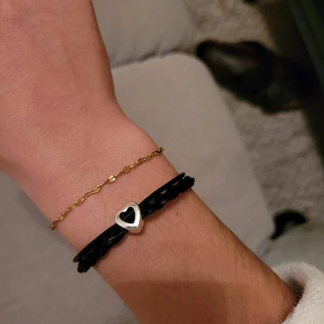 Bracelet en crin de cheval avec cœur, bijoux en poils d'animaux, crin de cheval, queue, bracelet, mémoire, poney