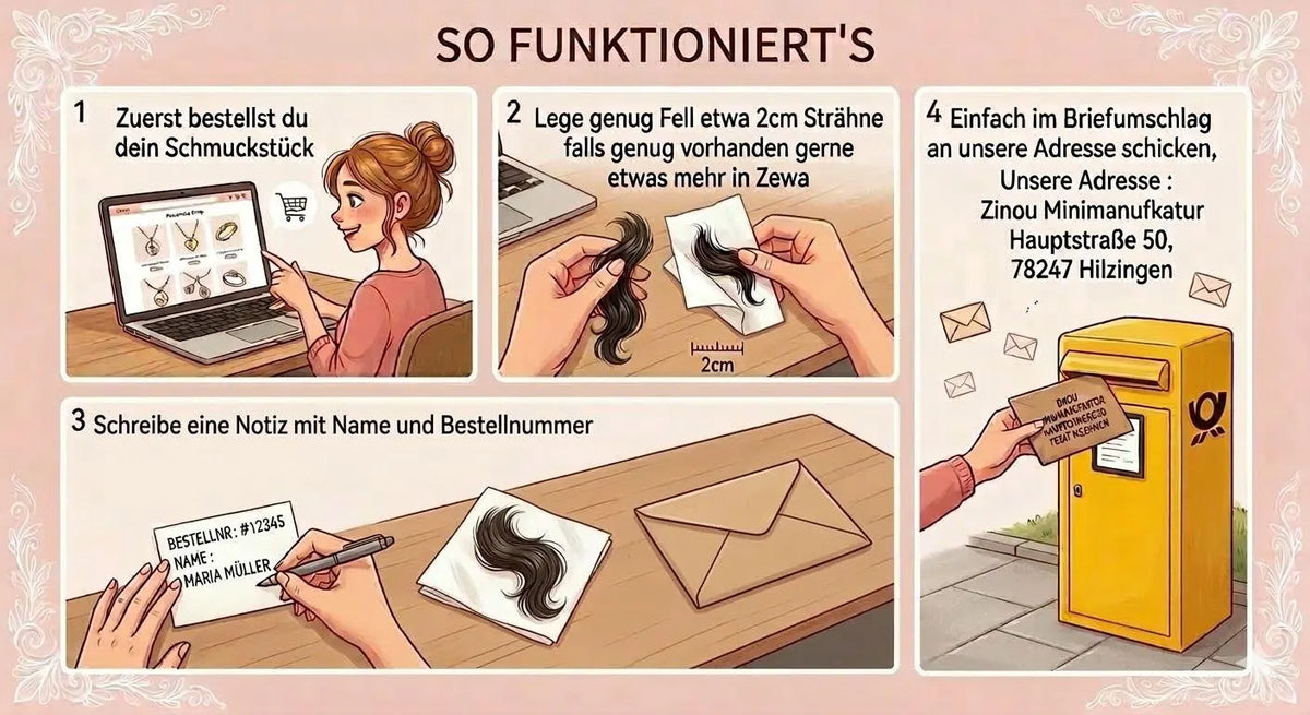 Tierhaarschmuck Armband Mimi gefüllt mit Fell vom eigenen Haustier