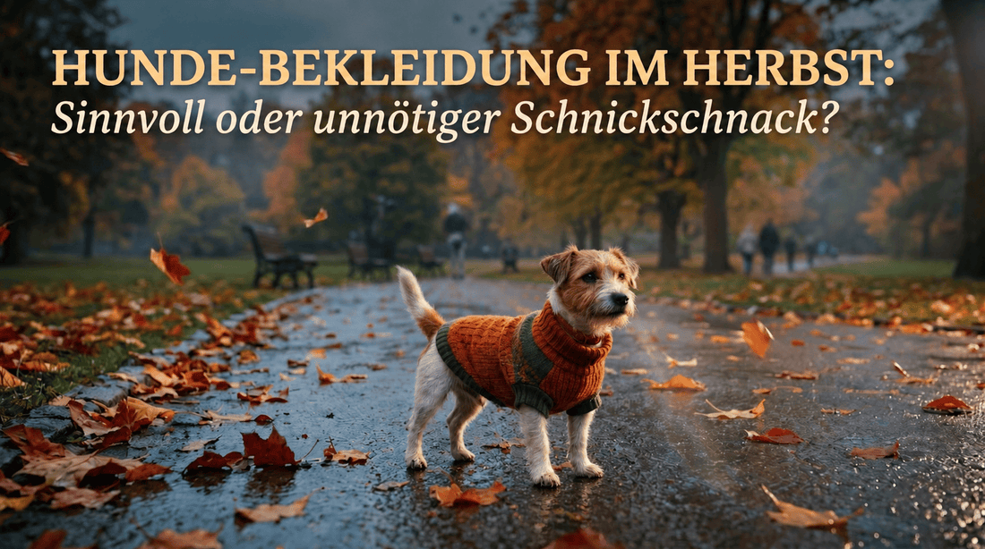 Herbstlicher Hund im Strickpullover