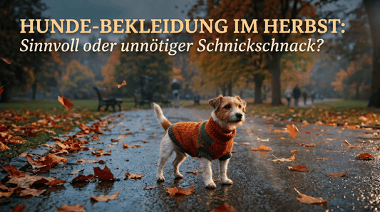 Herbstlicher Hund im Strickpullover