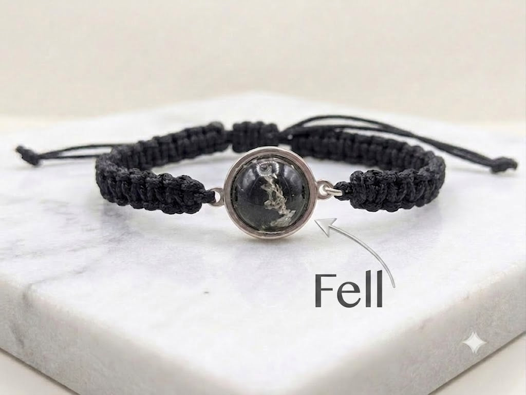 Armband -Buddy for life-gefüllt mit Fell oder mit Asche, Tierhaarschmuck