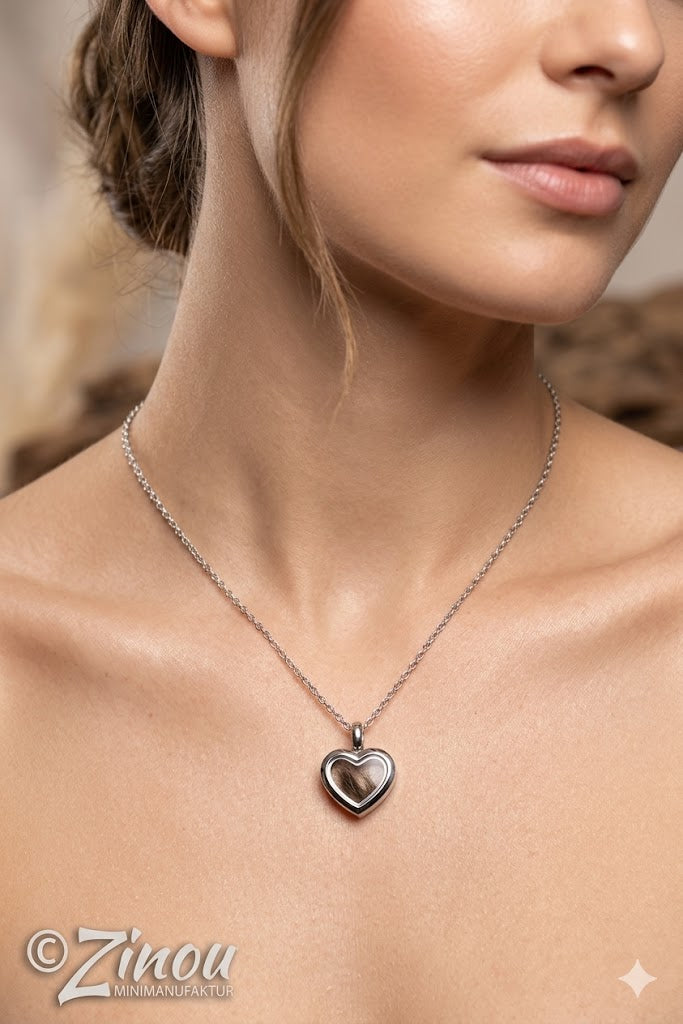 Anhänger aus Edelstahl mit Glas für Asche, Haare oder Blüten