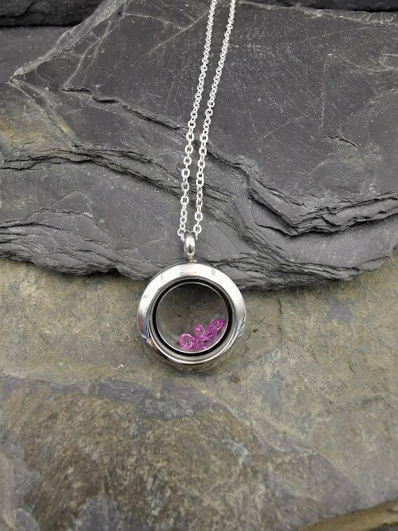 Amulette avec médaillon torsadé, médaillon, cendres, pendentif en verre avec 3 breloques flottantes, bijoux en poils d'animaux, DIY à remplir soi-même