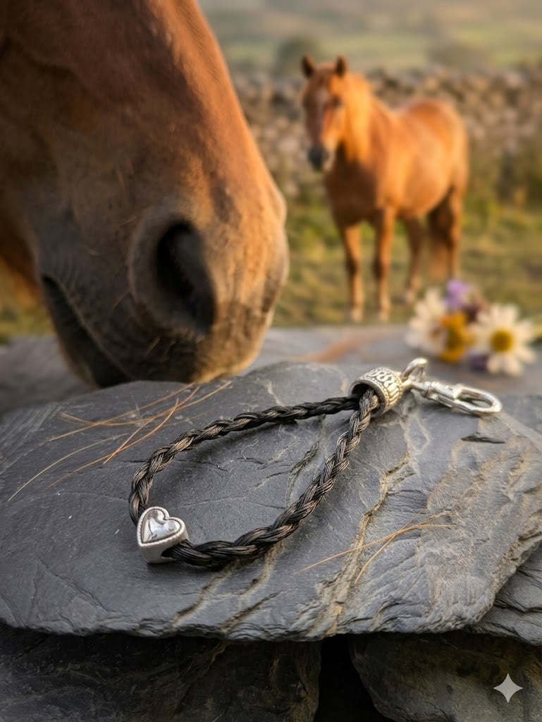 Bijoux en crin de cheval, porte-clés fabriqué à partir de la queue de votre propre cheval