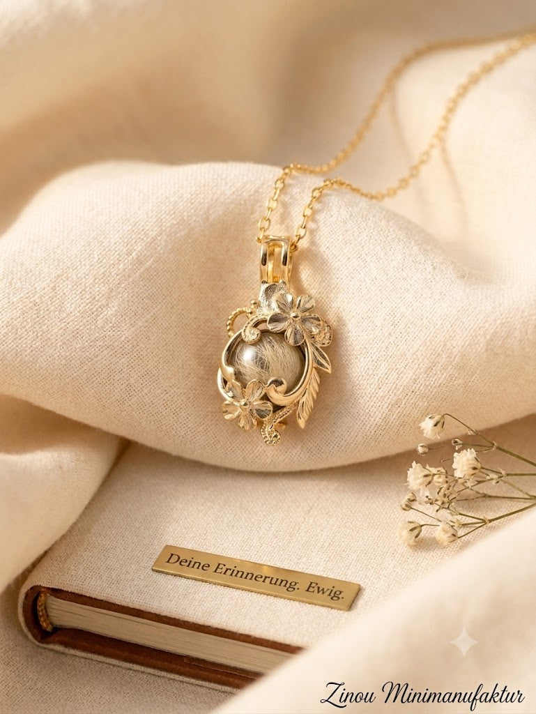 Tierhaarschmuck & Asche-Anhänger aus Sterling Silber Gold Engelrufer