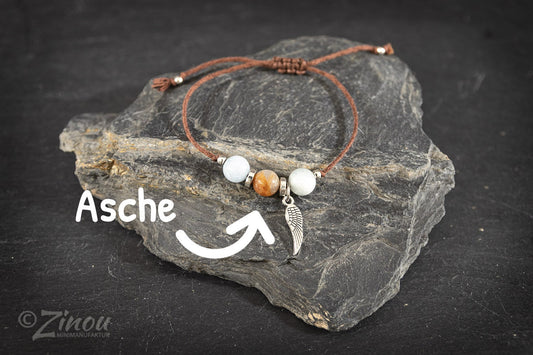 Armband Feder mit Halbedelsteinen