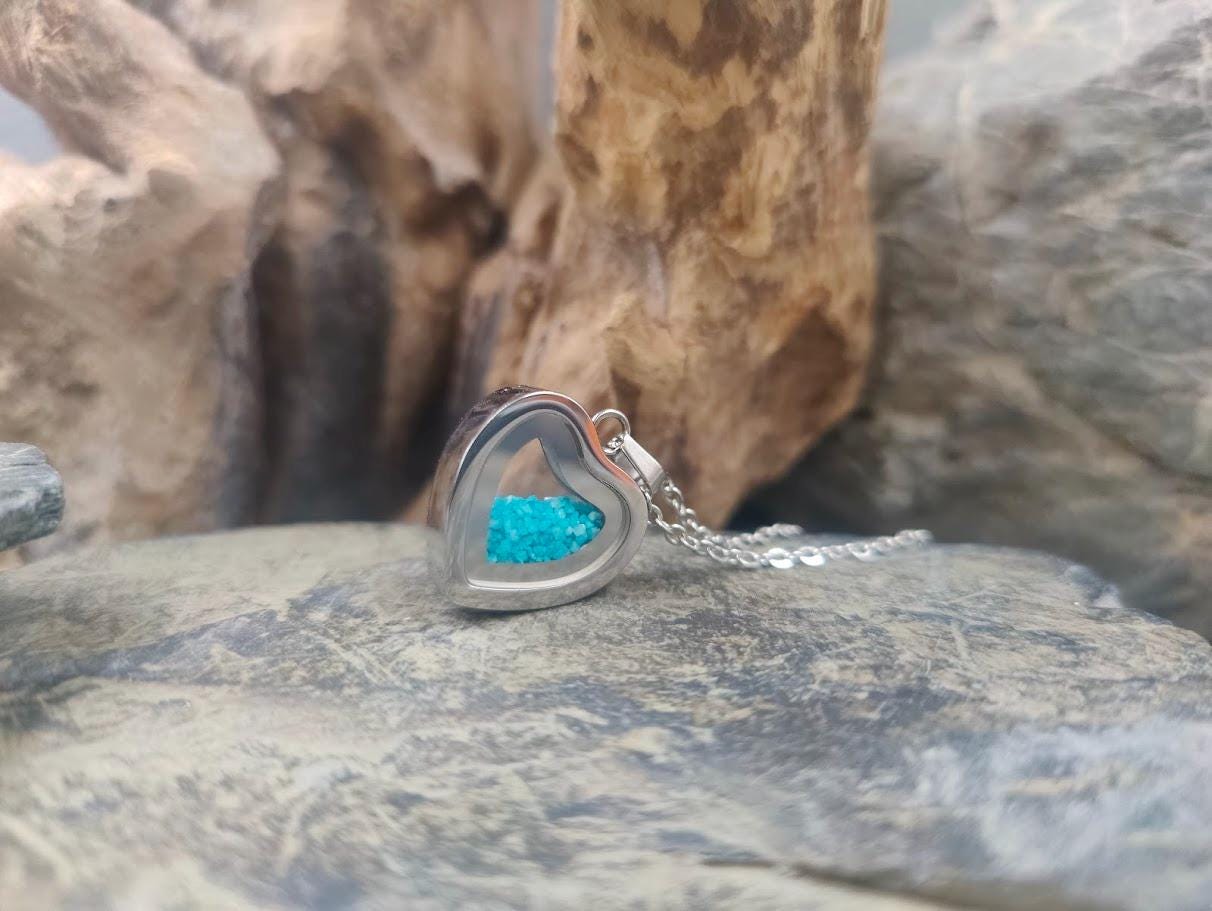 Anhänger aus Edelstahl mit Glas für Asche, Haare oder Blüten