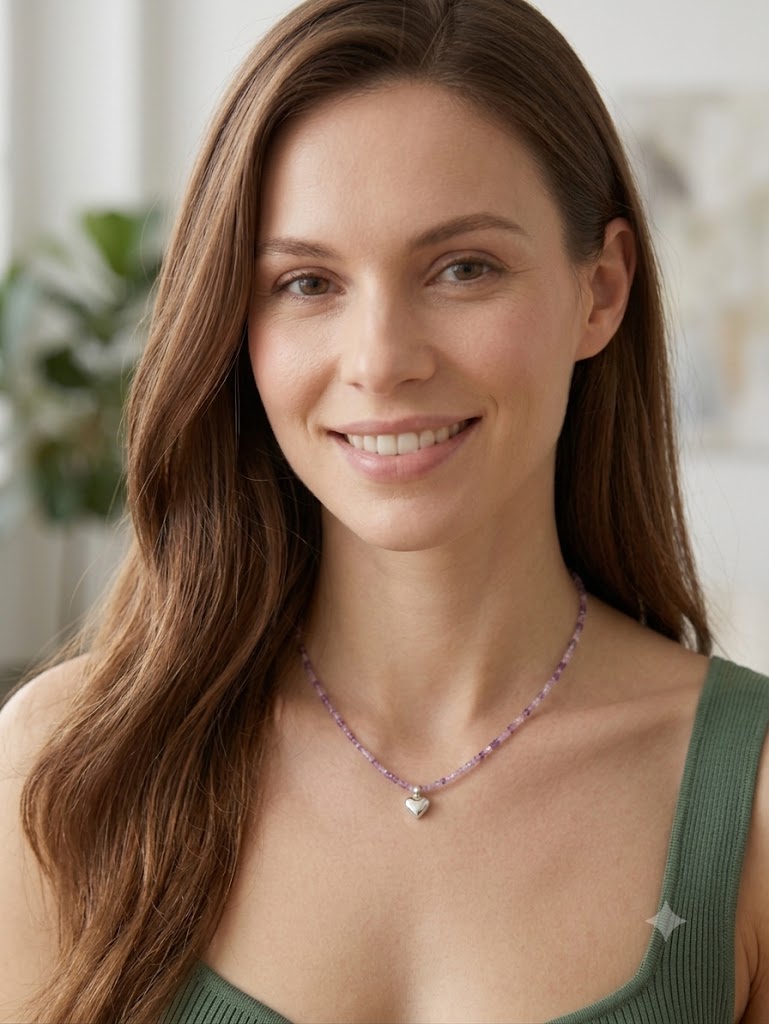 Herz Urnenkette Amethyst , Befüllbarer Ascheanhänger Herz , Andenken Haustier, Mini Urne Kette Edelstahl, Trauerschmuck