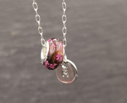 Anhänger Fleur 12mm Perle mit Kette Sterling Silber