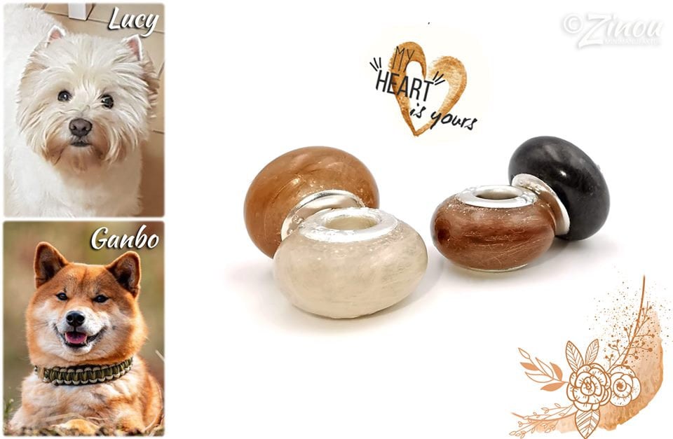 Fellperle 12mm für Pandora Armband, handgefertigt aus Tier­haar von Hund oder Katze – Zinou Minimanufaktur
