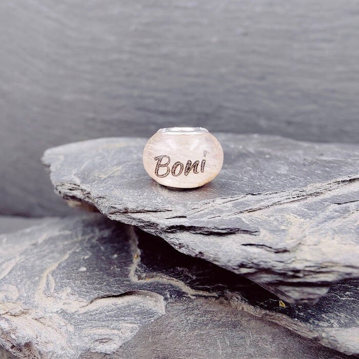 Fellperlen mit Name Boni Tierhaarschmuck Andenken Zinou Minimanufaktur