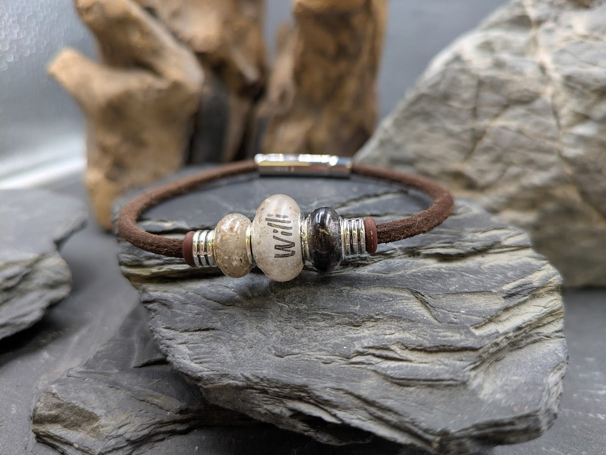 Tierhaarschmuck, Fellperlen, Armband, Gedenkschmuck