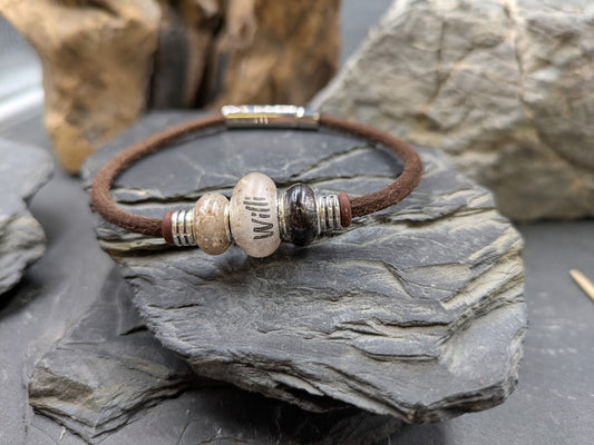 Tierhaarschmuck, Fellperlen, Armband, Gedenkschmuck