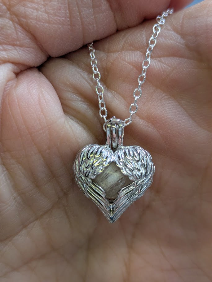 Pendentif en forme de cœur avec fourrure, cendres, cheveux, boucle de bébé, cordon ombilical, chaîne, argent sterling, souvenir, bijoux en poils d'animaux Engelsrufer