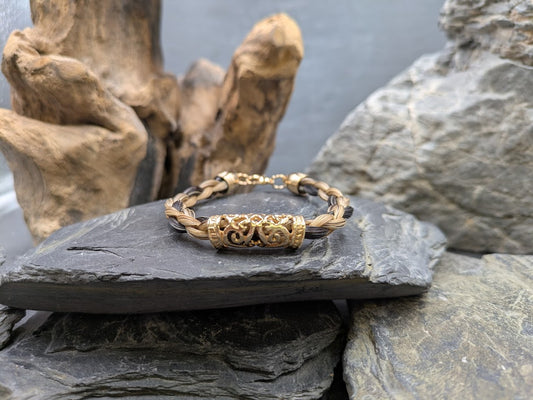 Pferdehaararmband mit goldener Dreadperle