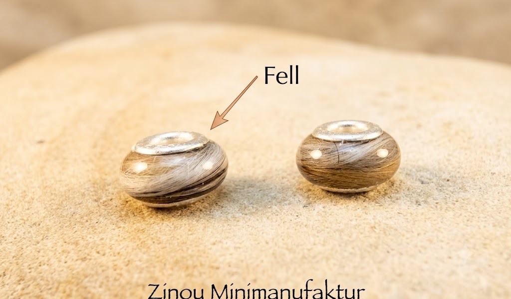 Perlen mit Sterling Silber Öse gefüllt mit Fell oder einer Locke vom eigenen Schatz passend für Pandora Armbänder 