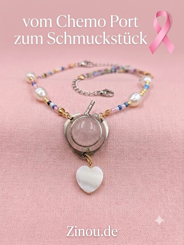 Erinnerungsschmuck aus deinem eigenen Chemo Port | Personalisiertes Geschenk Krebs | Mutmacher Kette