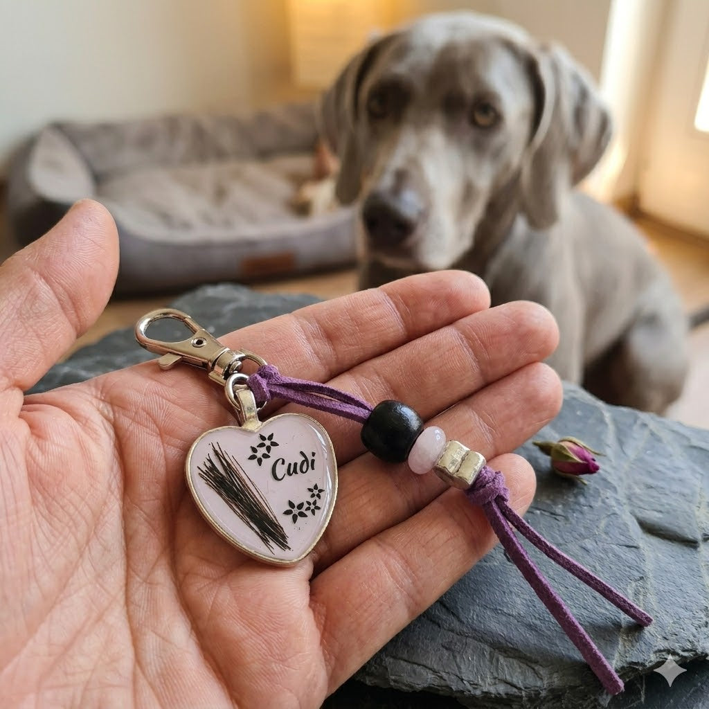Schlüsselanhänger Fell, Name und Deko Tierhaarschmuck,