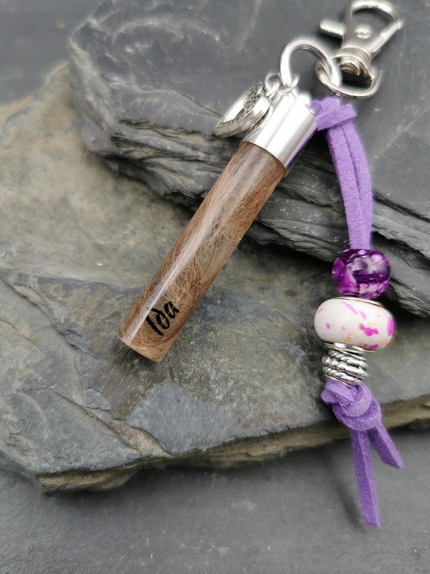 Pendentif tube avec fourrure, dents, cendres, cheveux, boucle de bébé, cordon ombilical, peau de serpent, porte-clés de crémation, bijoux en poils d'animaux,