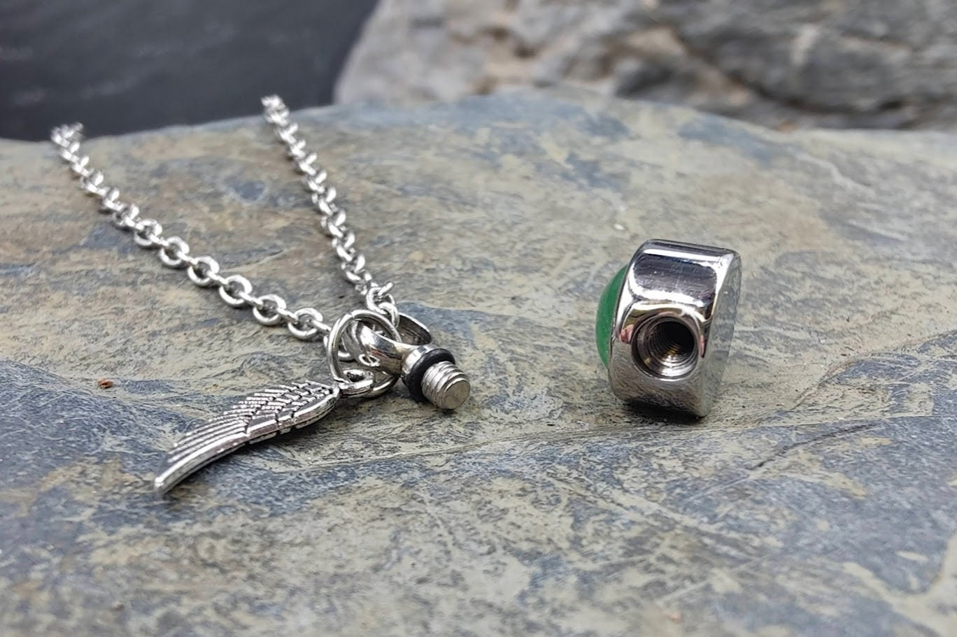 Mini urn stainless steel pendant Leni with chain, cremation, ashes, pet, ash jewelry, urn jewelry, cremation, funeral,